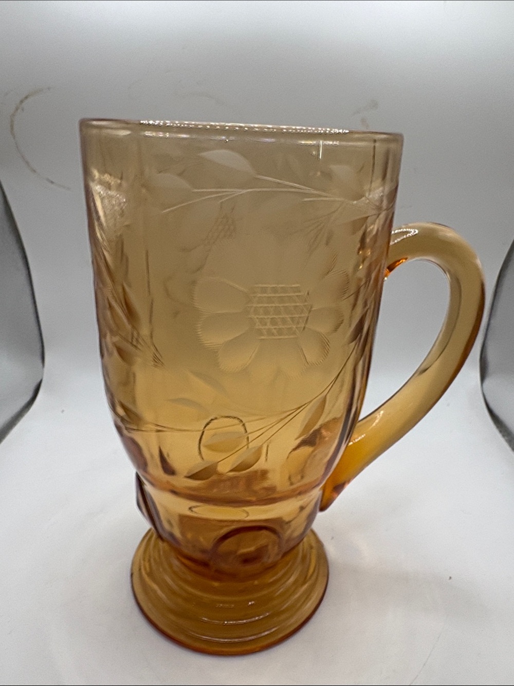 Vintage W. J. Hughes Cornflower Beer Stein Amber